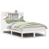 Cama con estantería sin colchón madera maciza blanca 135x190