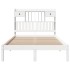 Cama con estantería sin colchón madera maciza blanca 135x190