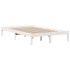 Cama con estantería sin colchón madera maciza blanca 135x190