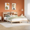 Cama con estantería sin colchón madera maciza de pino 200x200cm