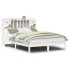 Cama con estantería sin colchón madera maciza blanca 150x200