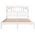 Cama con estantería sin colchón madera maciza blanca 150x200