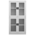 Armario oficina acero vidrio templado gris claro 90x40x180