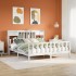 Cama con estantería sin colchón madera maciza blanca 180x200