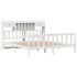 Cama con estantería sin colchón madera maciza blanca 180x200