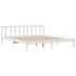 Cama con estantería sin colchón madera maciza blanca 180x200