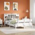 Cama con estantería sin colchón madera maciza blanca 150x200