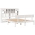 Cama con estantería sin colchón madera maciza blanca 150x200
