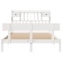 Cama con estantería sin colchón madera maciza blanca 150x200