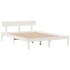 Cama con estantería sin colchón madera maciza blanca 150x200