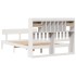 Cama con estantería sin colchón madera maciza blanca 150x200