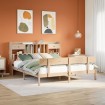 Cama con estantería sin colchón madera maciza de pino 200x200cm