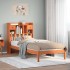 Sofá con estantería sin colchón madera maciza marrón 90x200