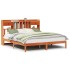 Cama con estantería sin colchón madera maciza marrón 200x200