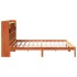 Cama con estantería sin colchón madera maciza marrón 200x200