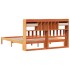 Cama con estantería sin colchón madera maciza marrón 200x200