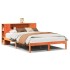 Cama con estantería sin colchón madera maciza marrón