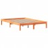 Cama con estantería sin colchón madera maciza marrón