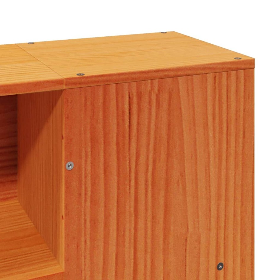 Cama con estantería sin colchón madera maciza marrón