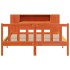 Cama con estantería sin colchón madera maciza marrón 140x190