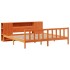 Cama con estantería sin colchón madera maciza marrón