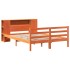 Cama con estantería sin colchón madera maciza marrón 160x200
