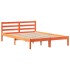 Cama con estantería sin colchón madera maciza marrón 160x200