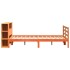 Cama con estantería sin colchón madera maciza marrón 160x200