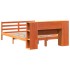 Cama con estantería sin colchón madera maciza marrón 160x200