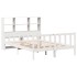 Cama con estantería sin colchón madera maciza blanca 160x200