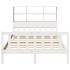 Cama con estantería sin colchón madera maciza blanca 160x200