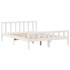 Cama con estantería sin colchón madera maciza blanca 160x200