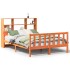 Cama con estantería sin colchón madera maciza marrón 150x200