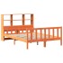 Cama con estantería sin colchón madera maciza marrón 150x200