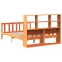 Cama con estantería sin colchón madera maciza marrón 150x200