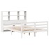 Cama con estantería sin colchón madera maciza blanca 135x190