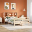 Cama con estantería sin colchón madera maciza de pino 140x200cm