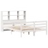Cama con estantería sin colchón madera maciza blanca 150x200