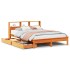 Cama con estantería sin colchón madera maciza marrón 160x200