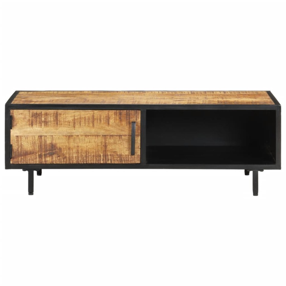 Mesa de centro de madera de mango rugosa 105x50x35