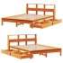 Cama con estantería sin colchón madera maciza marrón 160x200