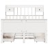 Cama con estantería sin colchón madera maciza blanca 150x200