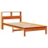 Cama con estantería sin colchón madera maciza marrón 90x190