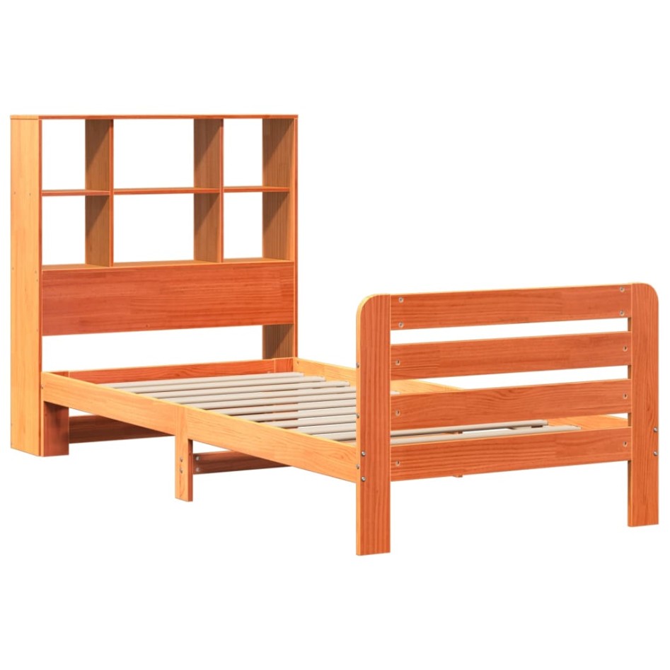 Estructura de cama sin colchón madera de pino marrón 90x200