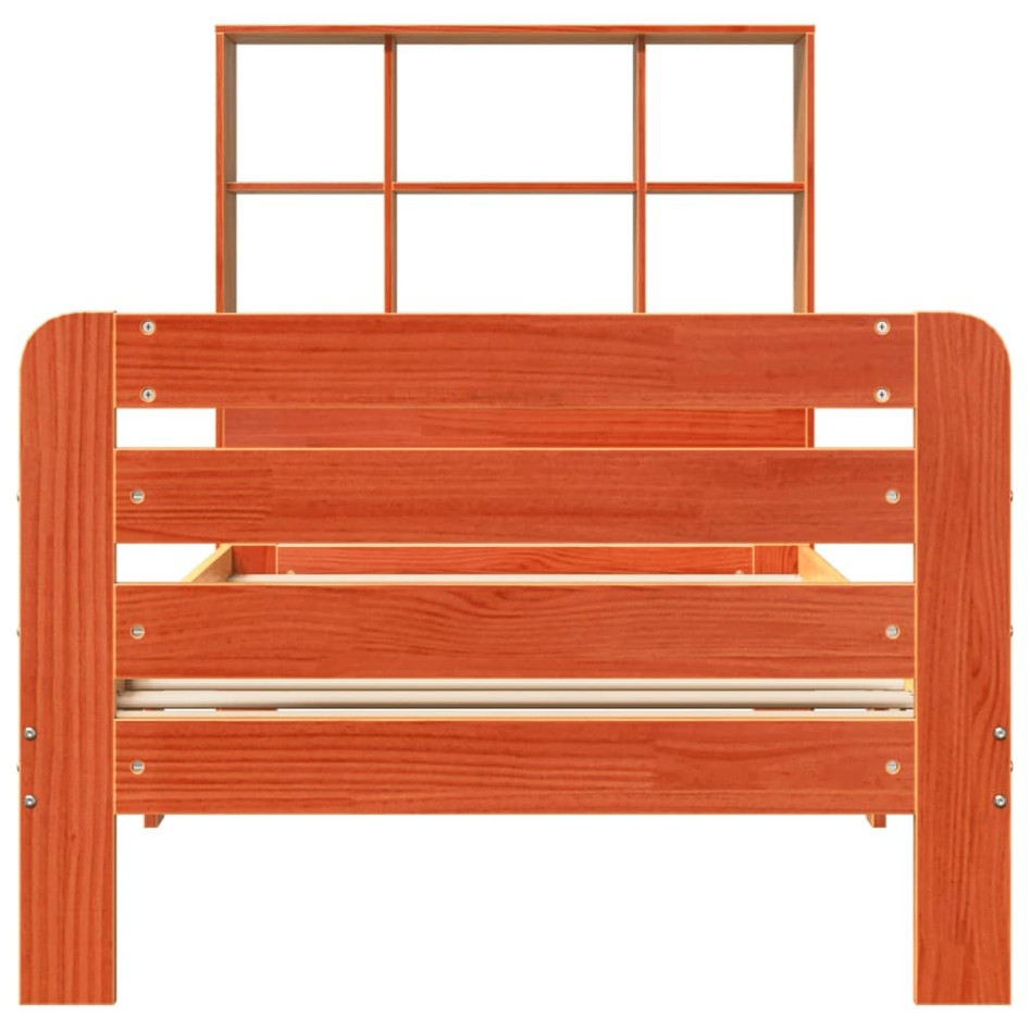 Estructura de cama sin colchón madera de pino marrón 90x200