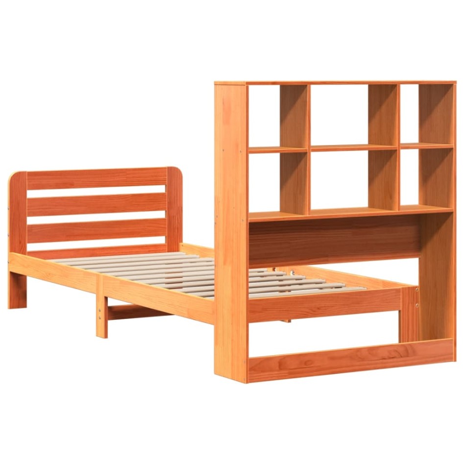 Estructura de cama sin colchón madera de pino marrón 90x200