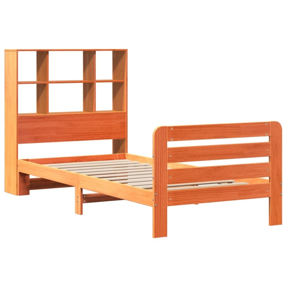 Estructura de cama sin colchón madera maciza marrón 75x190