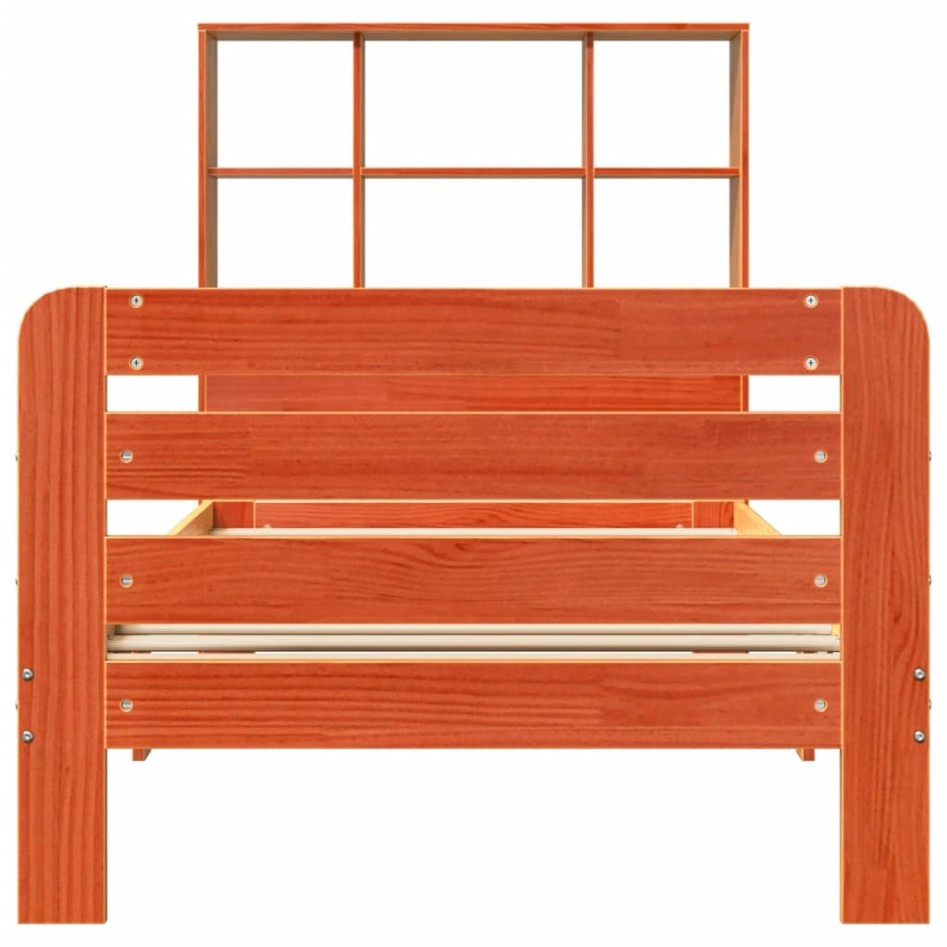 Estructura de cama sin colchón madera maciza marrón 75x190
