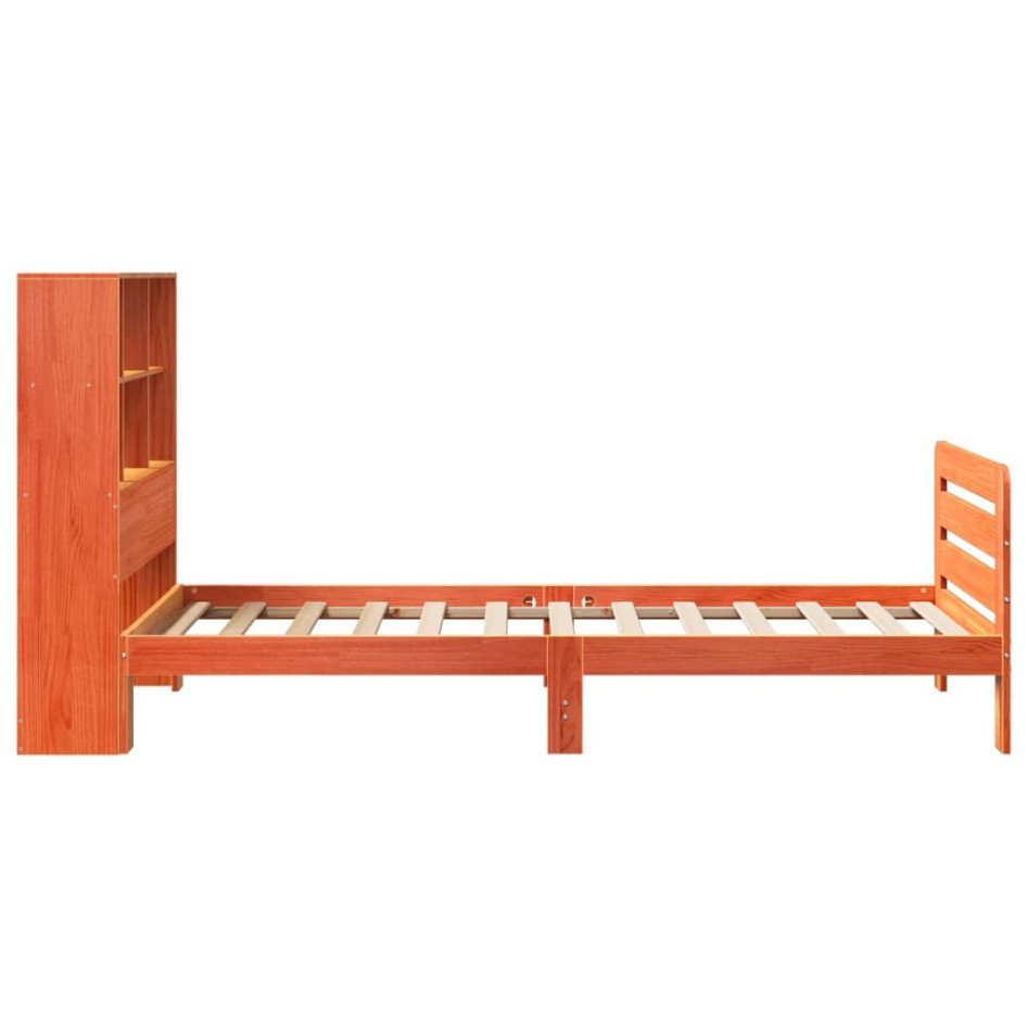 Estructura de cama sin colchón madera maciza marrón 75x190