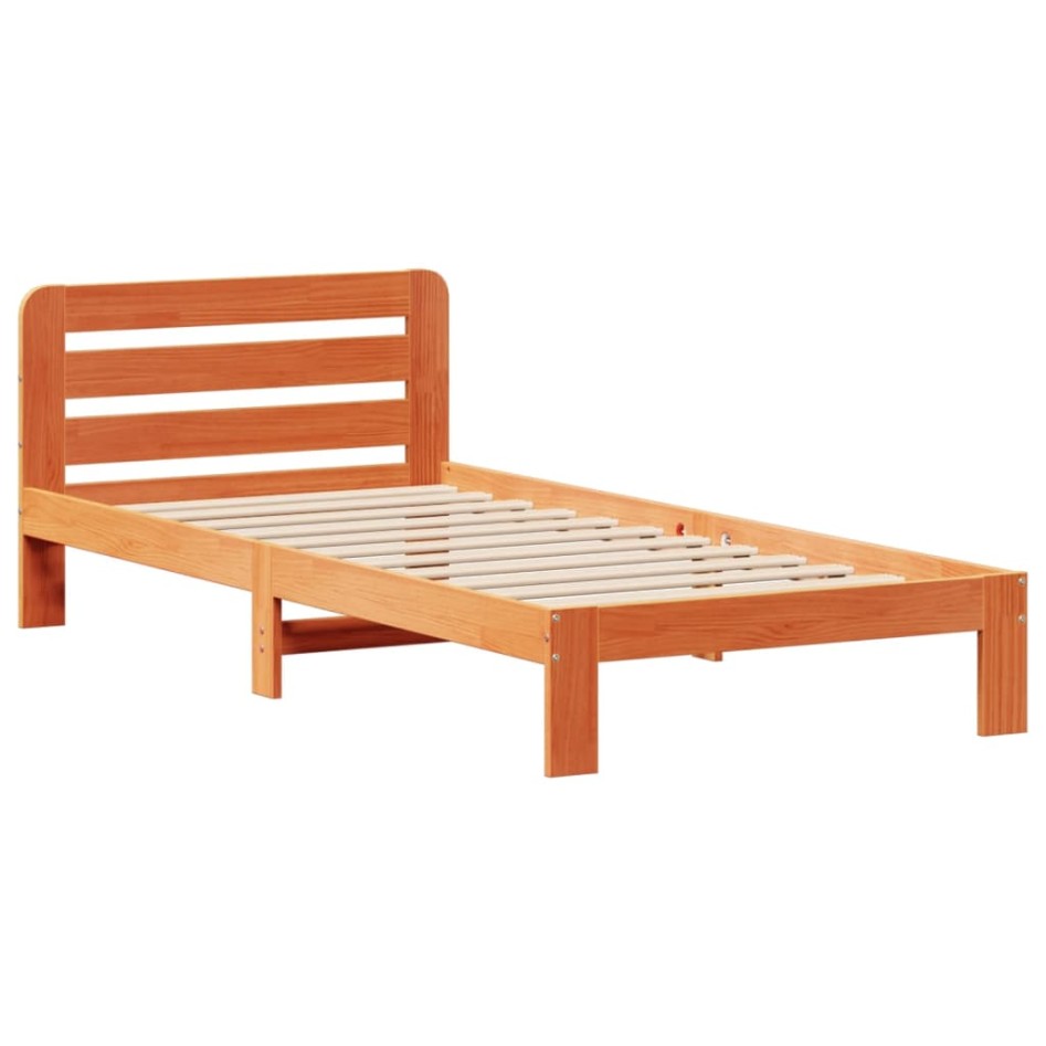 Estructura de cama sin colchón madera maciza marrón 75x190
